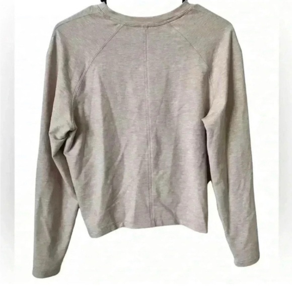 Lululemon Blush Pink Tuck & Gather Pullover Long Sleeve Tie Front Cropped - Picture 7 of 8